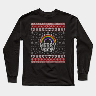 Merry Christmas Gay Rainbow LGBT Long Sleeve T-Shirt